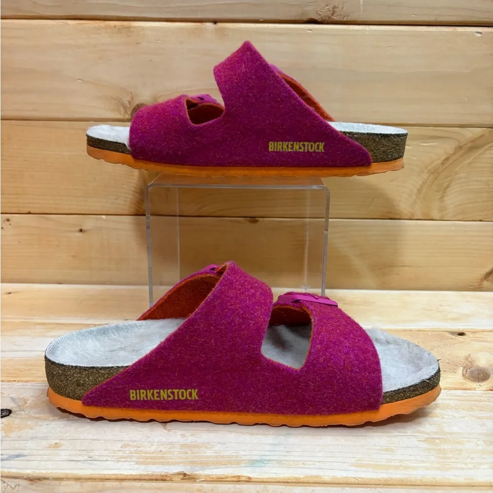 Birkenstock Arizona - Wool felt - shearling pink orange - Euro 37 - Picture 2 of 7
